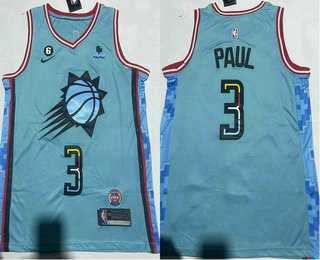 Men%27s Phoenix Suns #3 Chris Paul Blue 2022 City 6 Patch Sponsor Icon Swingman Jersey->philadelphia 76ers->NBA Jersey